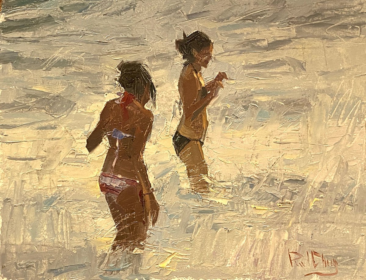 Beach Girls At Sunset by Paul Cheng