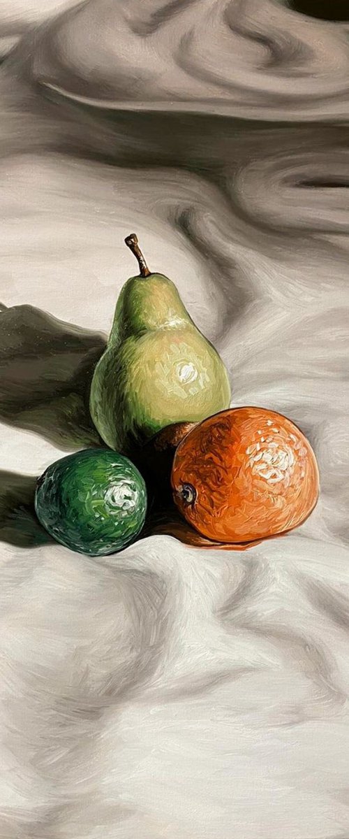Pear, lime and orange by Elena Adele Dmitrenko