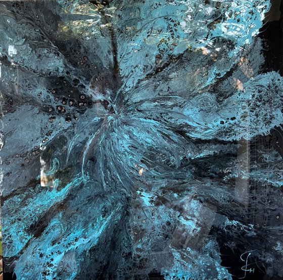 Sea Flower — Deep Ocean Resin Abstract