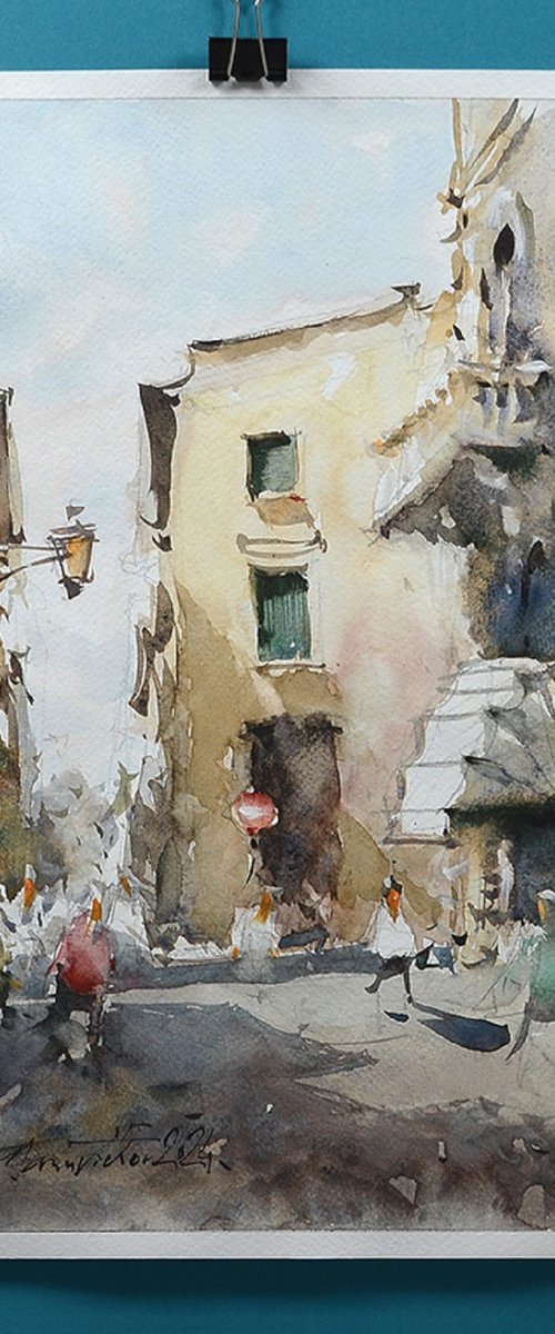 Padova, urban watercolor. by Marin Victor