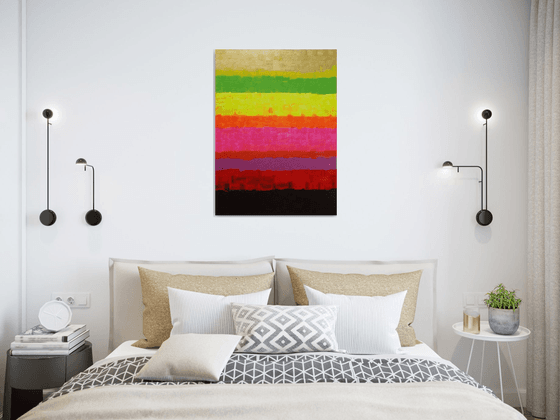 Abstract Art !! Neon !! Pink !! Yellow !! Gold !! Black !! Multi Color Art