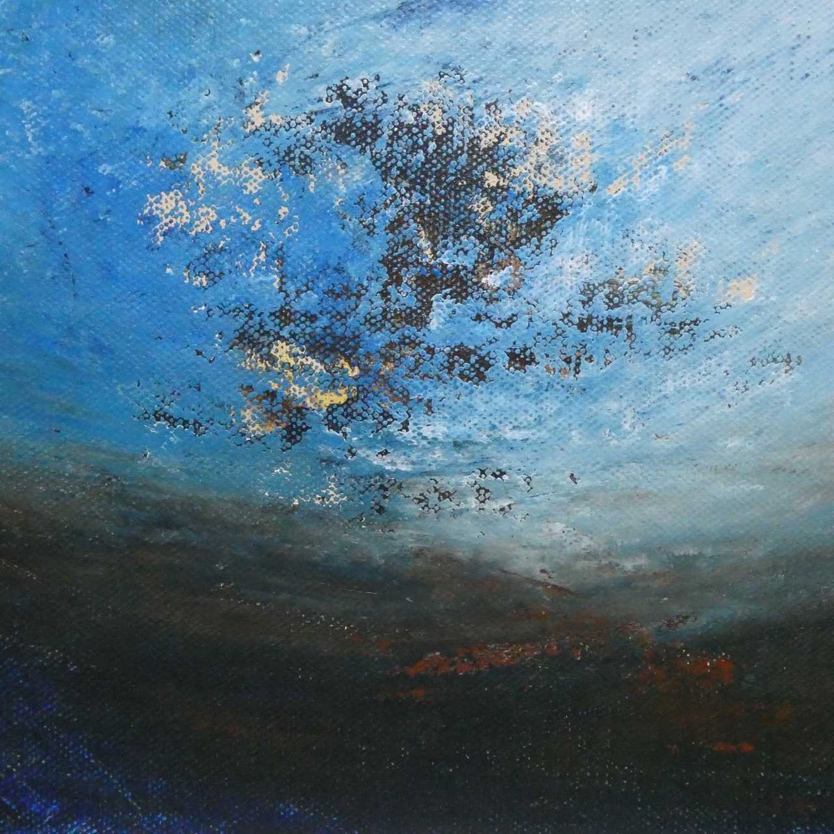 Organic Landscape Acrylic Painting By Oconnart, 10 X 10", Clearing Moorland Mists, Original Artwork