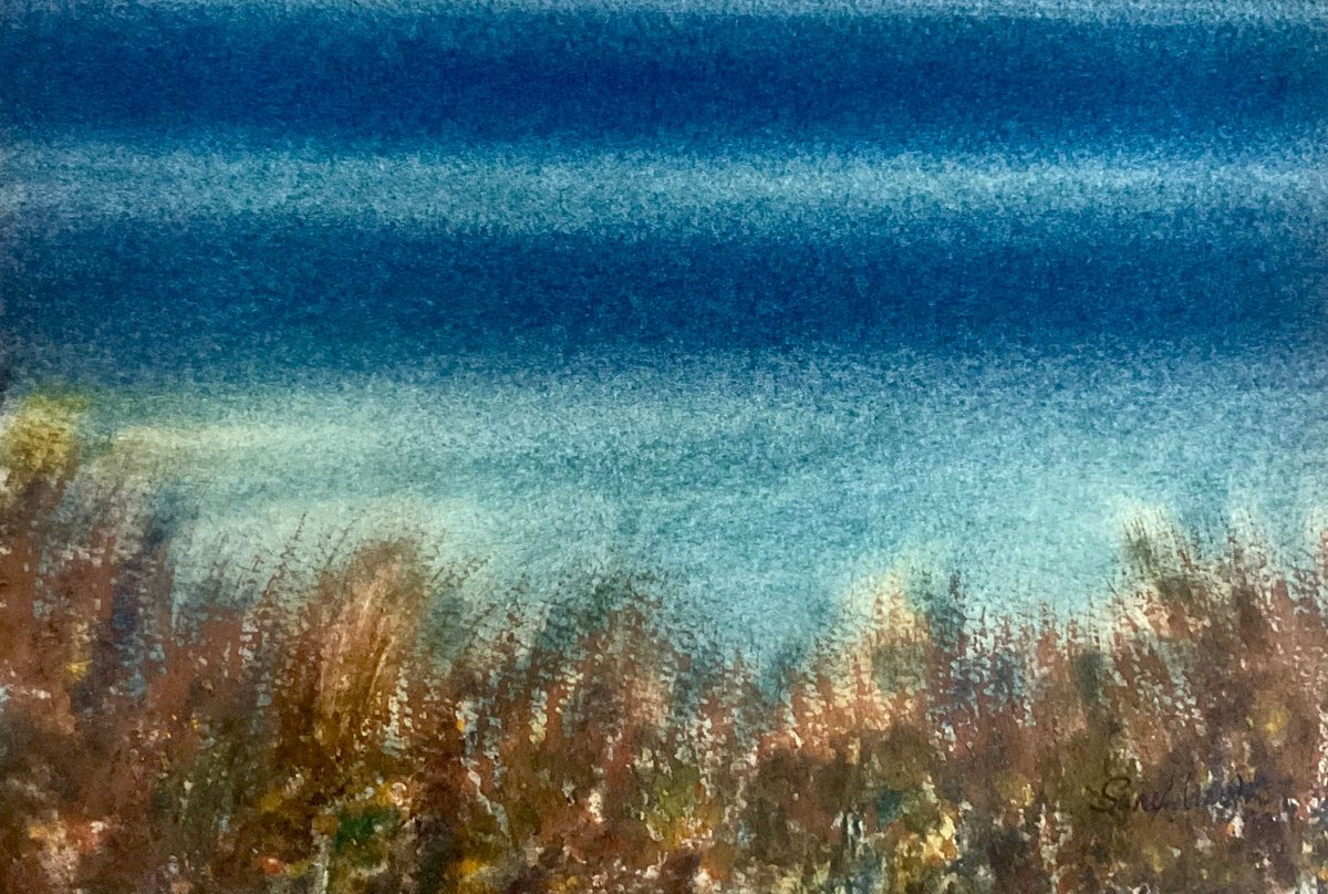 Expressive Watercolour , Relaxing By The Bay By Samantha Adams, 10 X 7, Artwork For Sale On Artfinder
