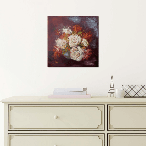 The Rose Bouquet  Impressionist Flowers / Still Life Autumn