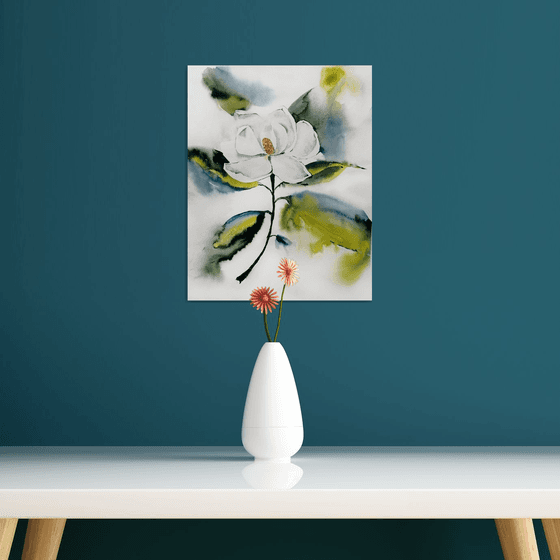 Magnolia painting. Blossoms painting