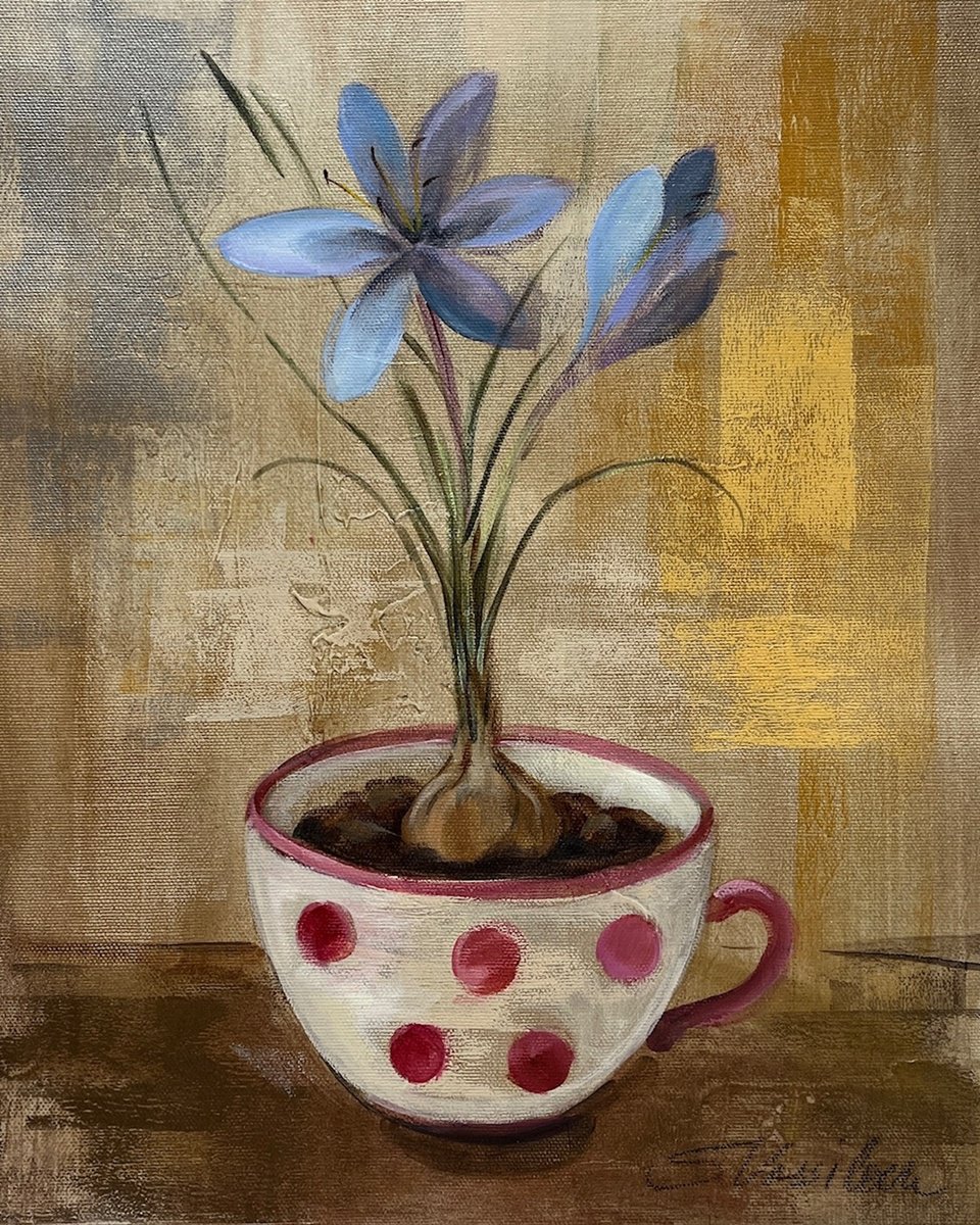  Crocus In A Teacup I By Silvia Vassileva, 11 X 14, Artwork For Sale On Artfinder