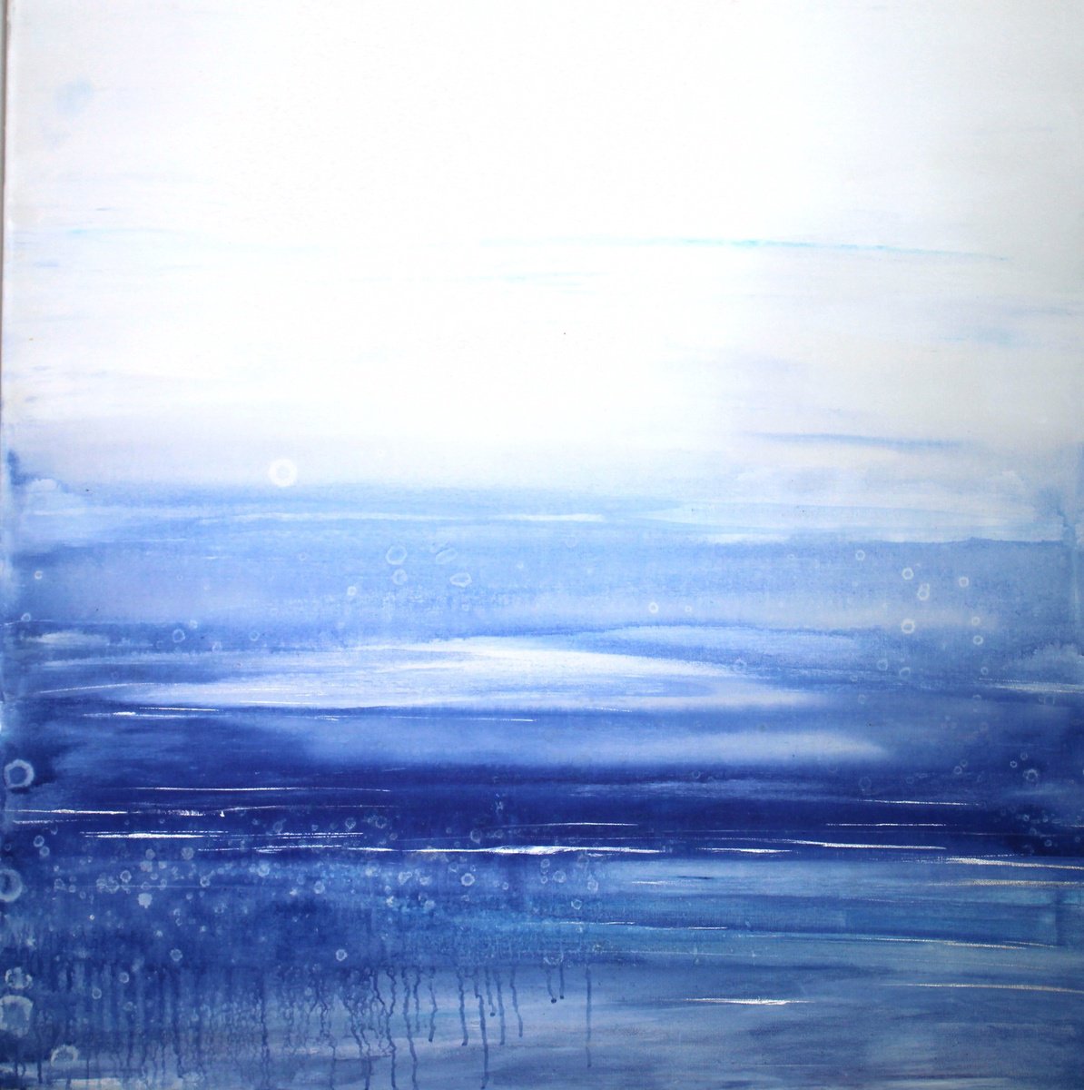 Abstract Acrylic Painting By Laura Spring, 36 X 36", Land Before Time 1, Original Artwork