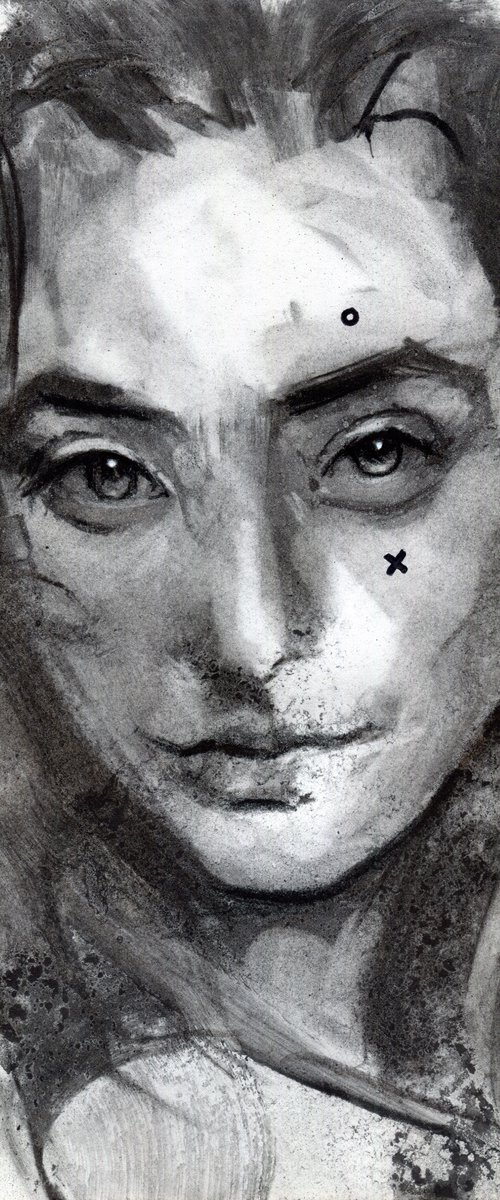 Charcoal portrait number 1 by Alexander Moldavanov