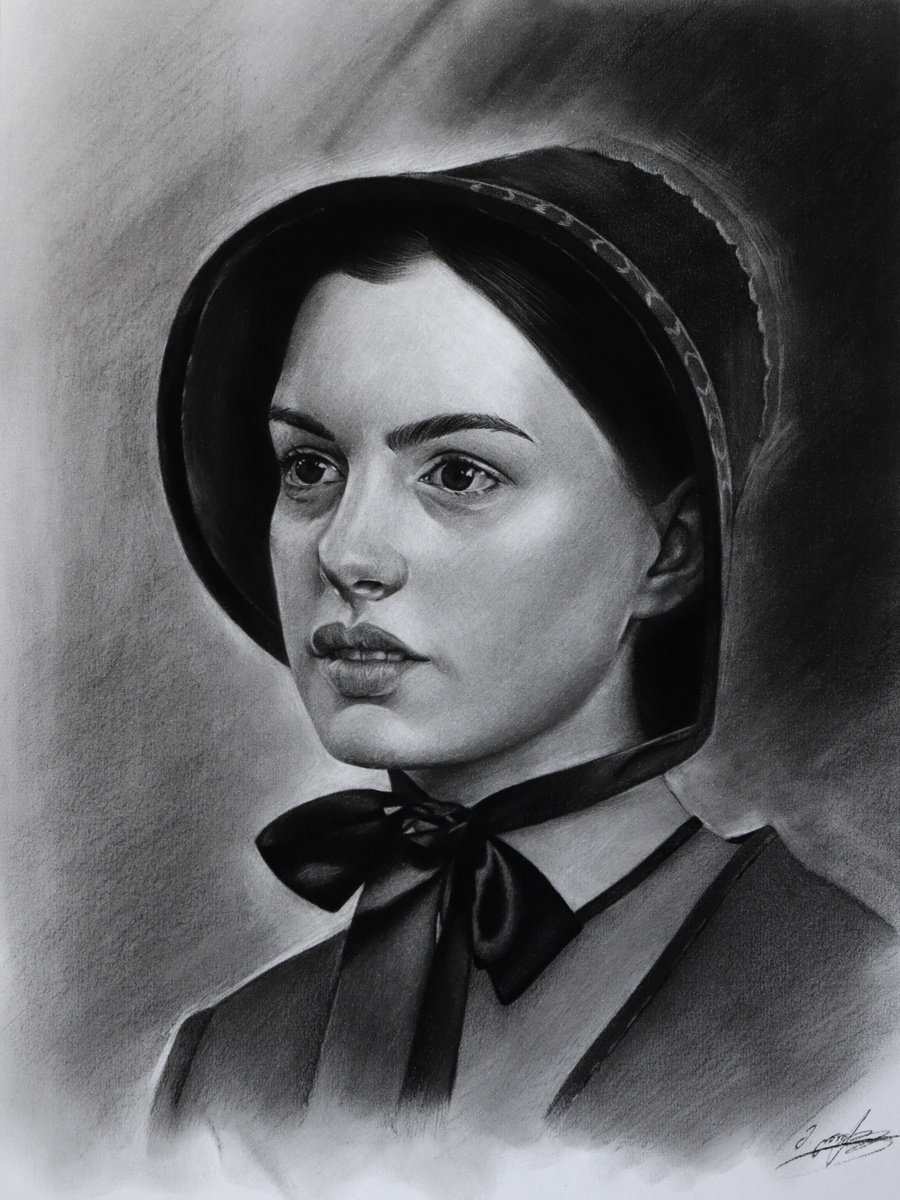 Photorealistic Charcoal Drawing , Woman Portrait No. 31 By Mariam Darchiashvili, 12 X 16, Artwork For Sale On Artfinder
