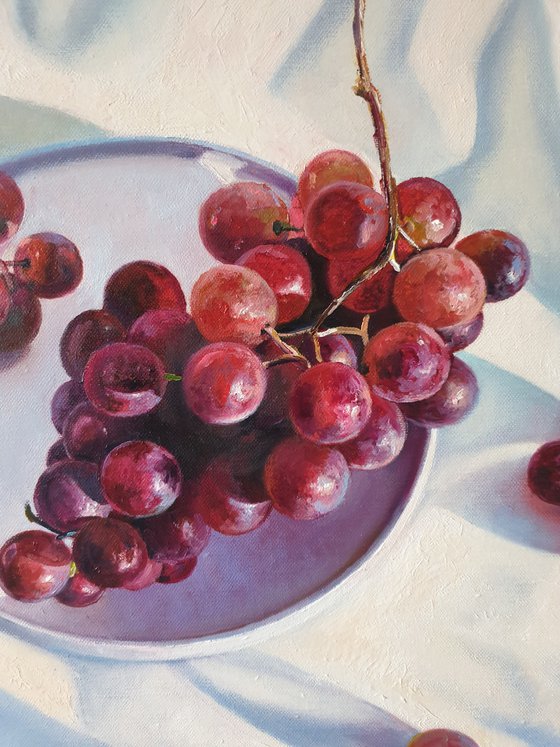 "Sunny grapes."  still life summer liGHt original painting  GIFT (2020)