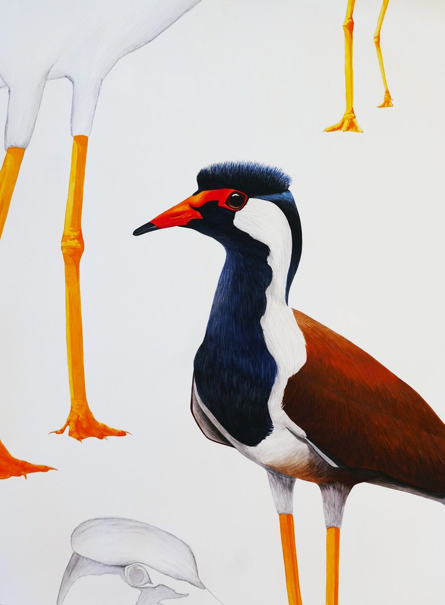 Impressionistic Animal Watercolour By Karina Danylchuk, 22 X 30", Extinct Party, Original Artwork