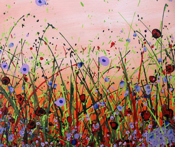 "Last Summer" #2  - Large original abstract floral painting