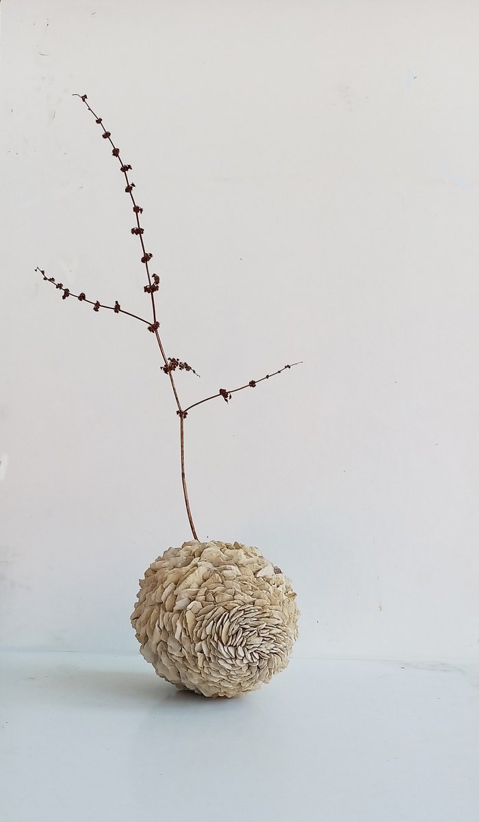 Organic Botanical Stone Sculpture By Emanuela Camacci, 5 X 4, Cone, Original Artwork