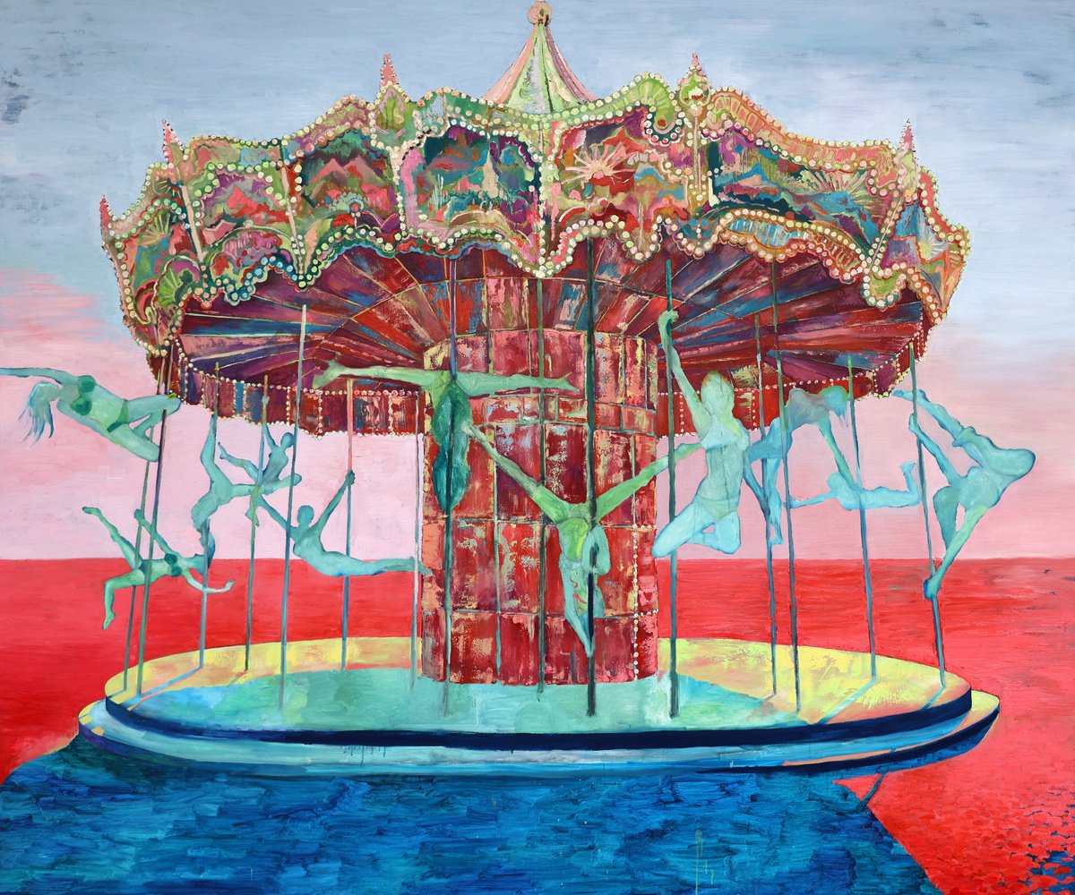 Urban And Pop Portrait Oil Painting By Dominic Virtosu, 71 X 59, Coachella Vibe, Original Artwork