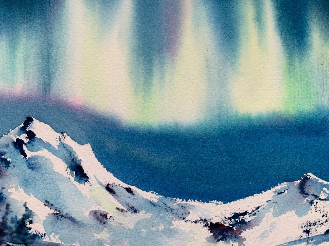 Aurora Borealis: Letting go and conquering the water in watercolor painting  — Schack Art Center