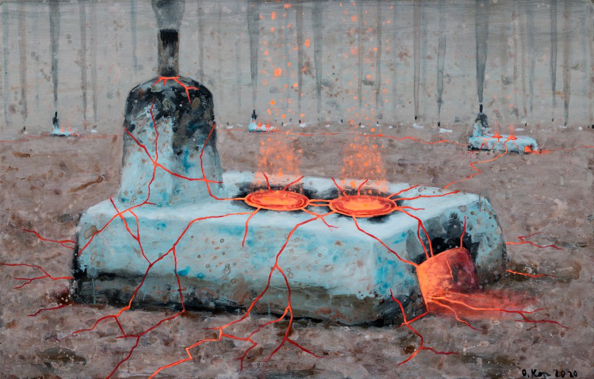 Landscape with stoves (2020) 110х70 cm | 43,30x27,55 inch by Oleksandr Korol