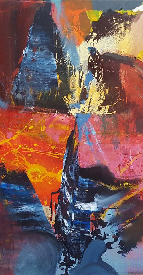 LARGE FASCINATING COLORS ABSTRACT PAINTING CHILDHOOD DREAMS O KLOSKA by Kloska Ovidiu