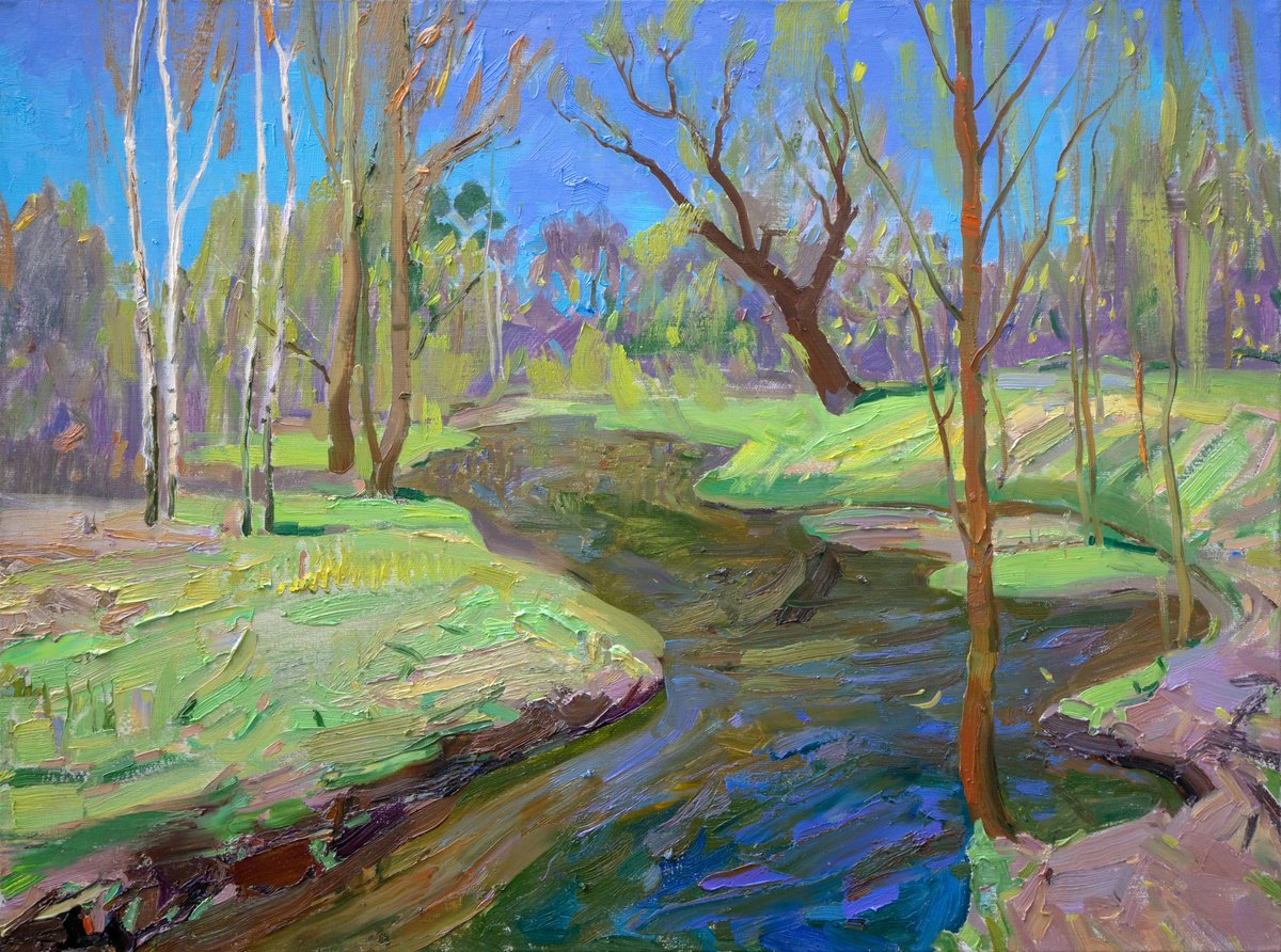 The Stryzhen River. April by Victor Onyshchenko