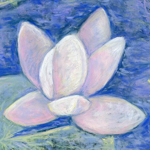 Soft pastel white water lily by Liliya Rodnikova