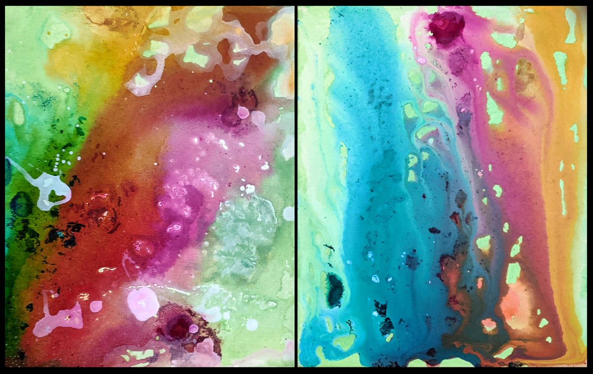 Organic Abstract Painting By Shelli Finch, 22 X 14", So Lit, Original Artwork