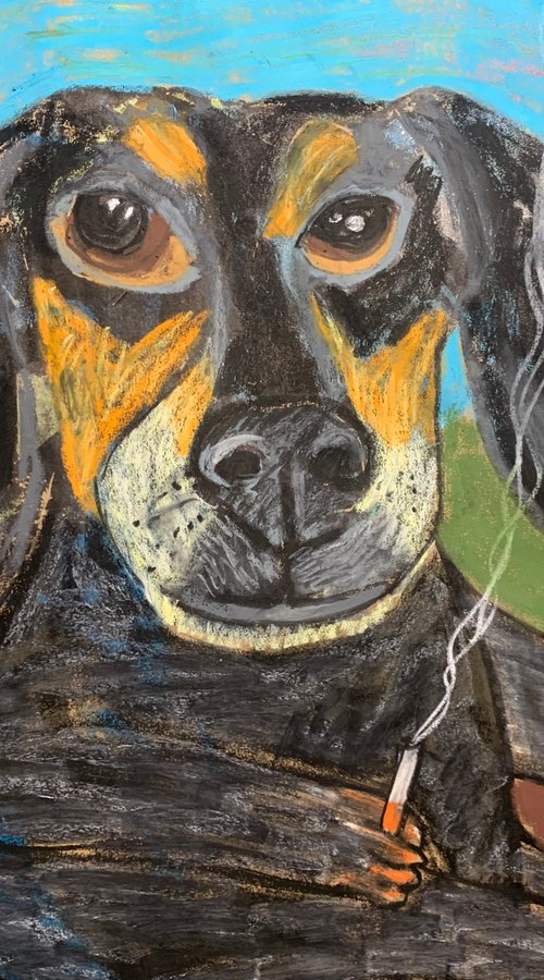 Smoking Dachshund #2 by Pavel Kuragin