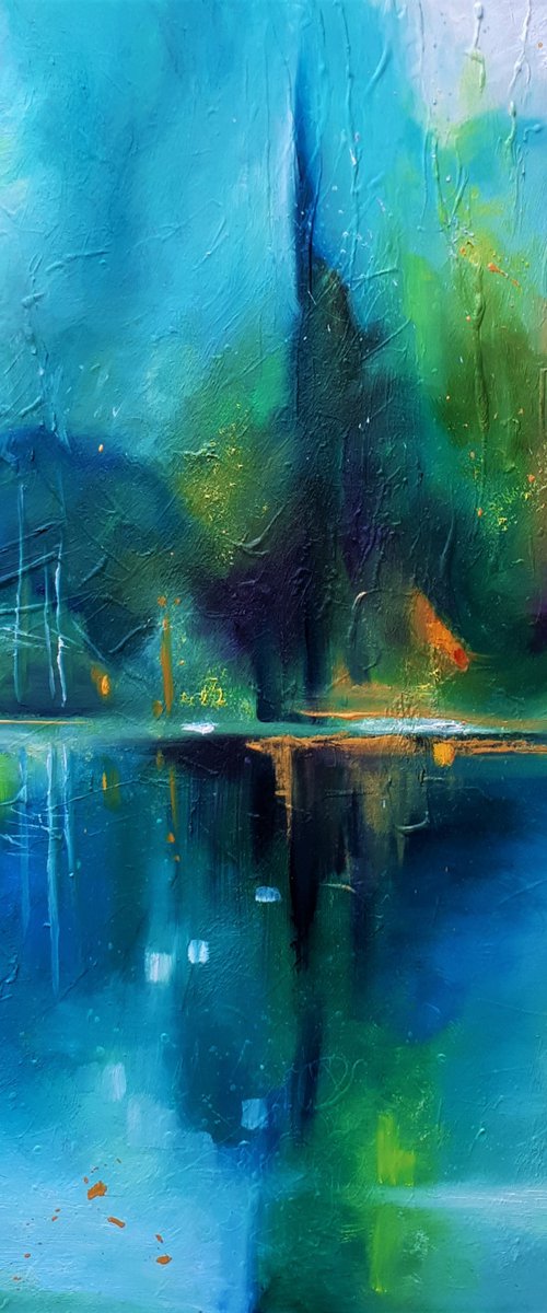 Gold Reflection (100x100cm) by Simon Tünde