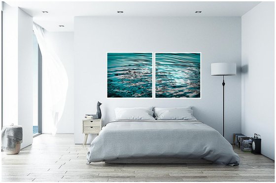 WATER MUSE  - Diptych Extra large abstract