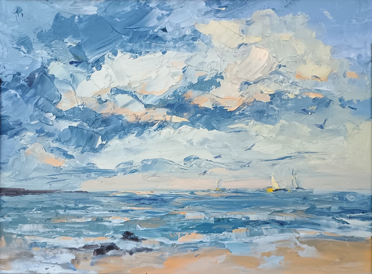 Expressive Landscape Oil Painting By Emilia Milcheva, 18 X 14, Fly Me To Nowhere, Original Artwork