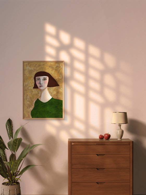 Expressive Portrait, Lady with Brown Haircut