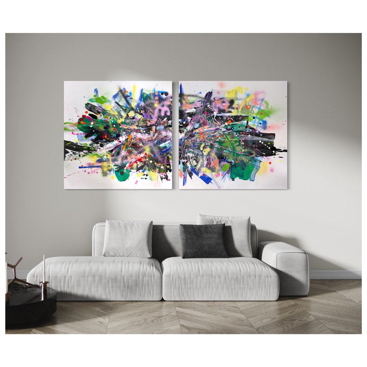 Abstract Acrylic Painting By Maria Esmar, 79 X 39", Larger Than Life, Original Artwork