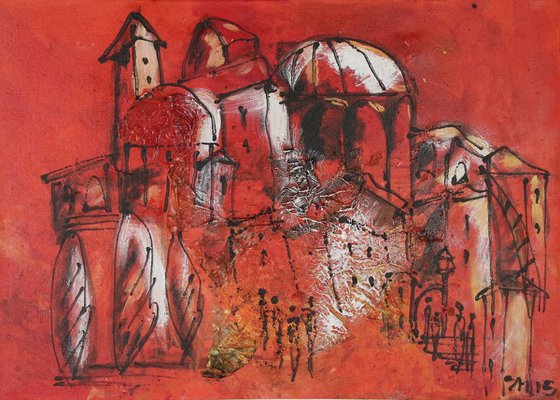 red italian landscape