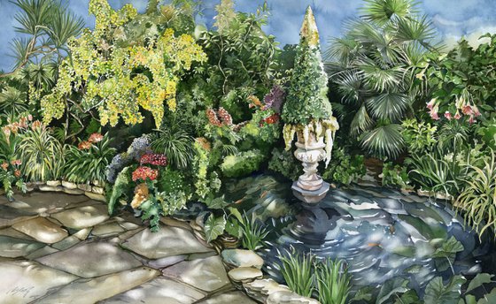 glorious garden watercolor