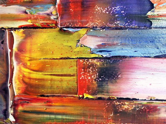 "Rotting Rainbow" -  Original PMS Oil Painting On Reclaimed Wood - 38 x 12 inches