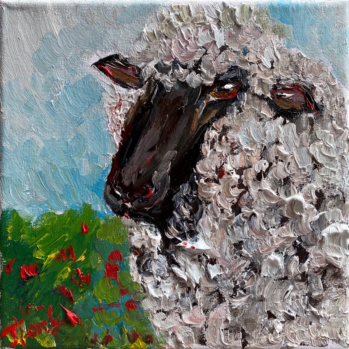 Sheep portrait by Oksana Fedorova