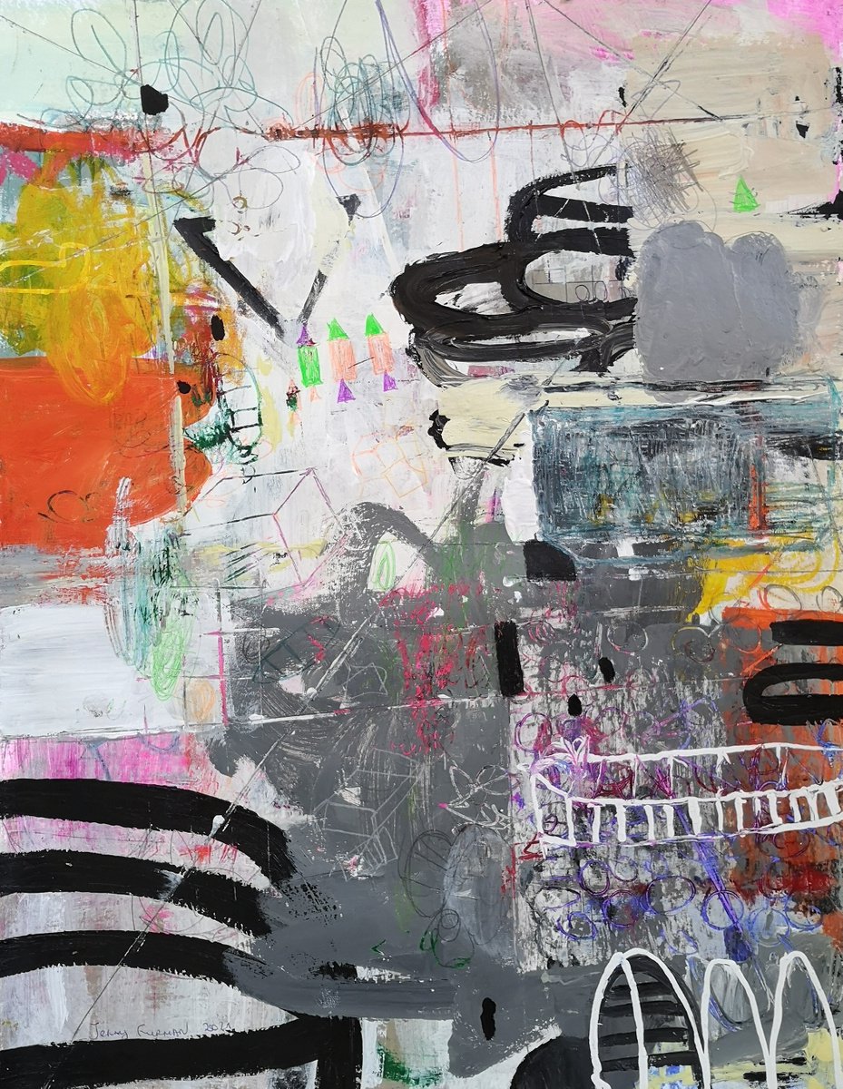 Abstract Painting By Jenny Furman, 16 X 20, Permanent Way, Original Artwork