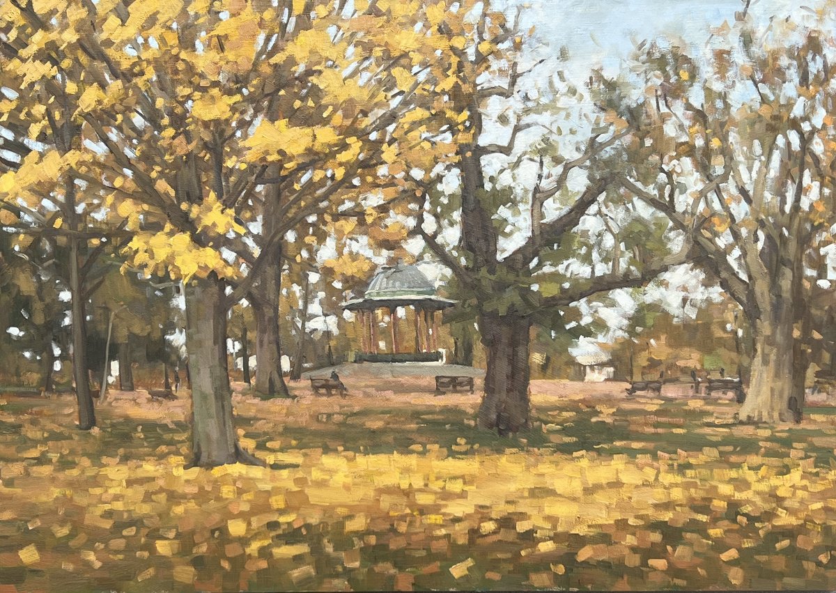 Clapham Common Autumn By Louise Gillard, 25 X 18, Artwork For Sale On Artfinder