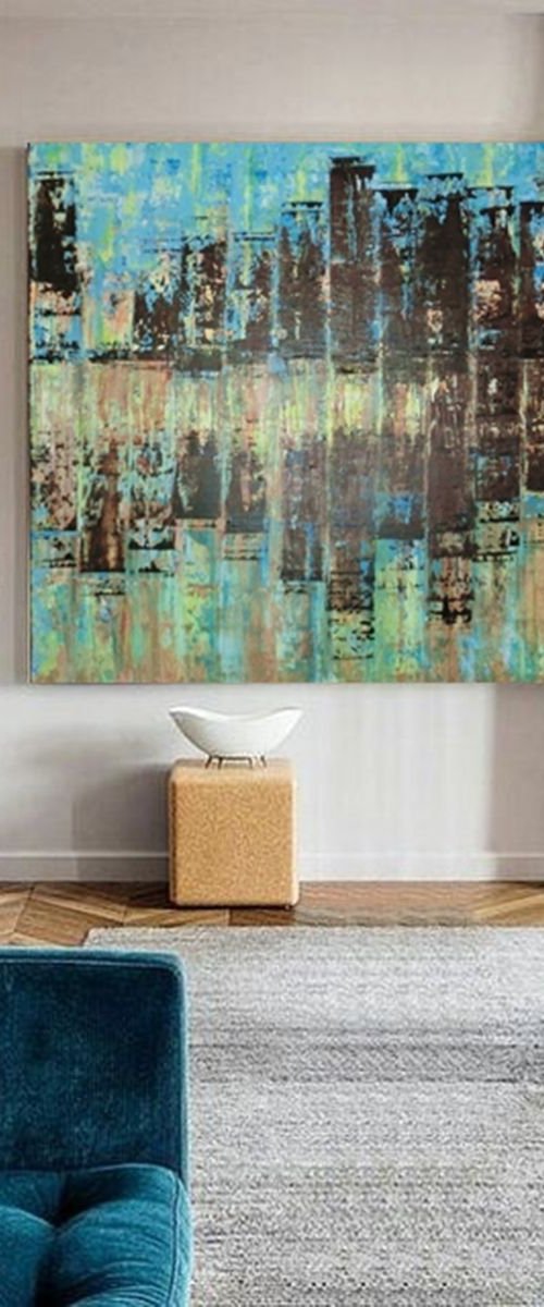 XL REFLECTIONS #2 90x90x4 by Diane Wardman