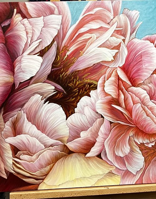 Blooming peonies by Elena