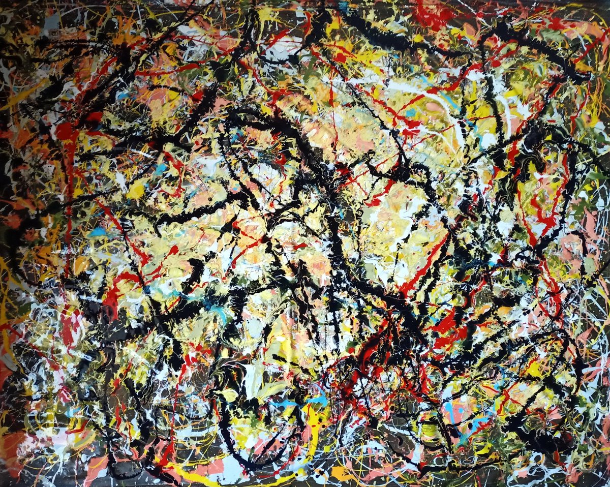 Abstract Acrylic Painting By Antonino Puliafico, 59 X 49, Tremori, Original Artwork