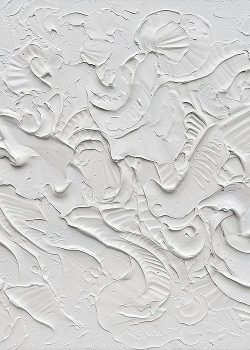 WISH. Abstract White Textured 3D Art, Coastal Painting by Sveta Osborne