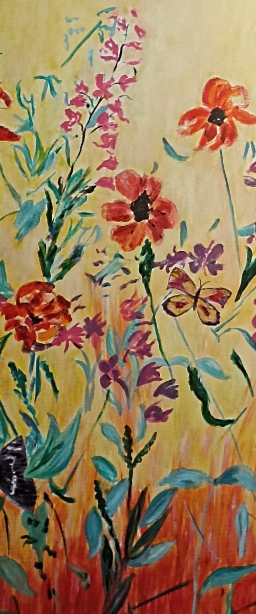 Butterflies and flowers by Isabelle Lucas