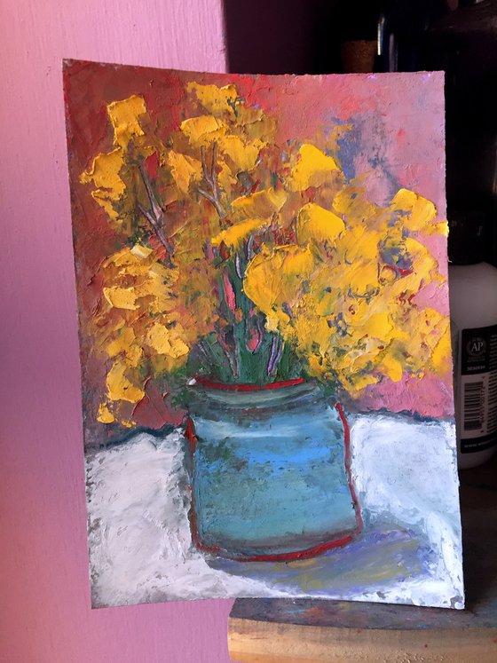 Still life Bouquet OF Yellow Flowers