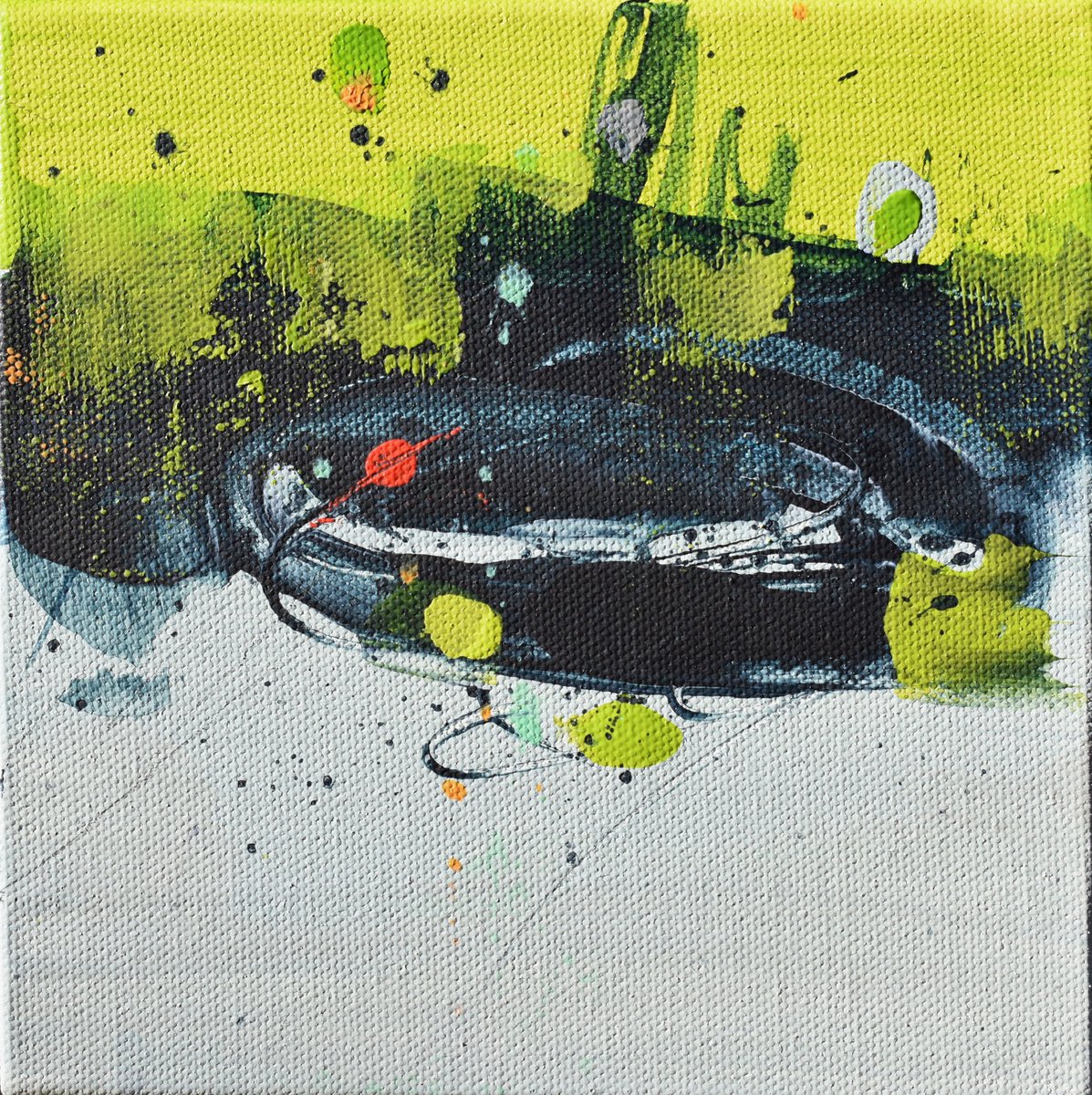 Geometric Abstract Acrylic Painting By Cynthia Ligeros, 6 X 6, Colors Of Destiny 4, Original Artwork