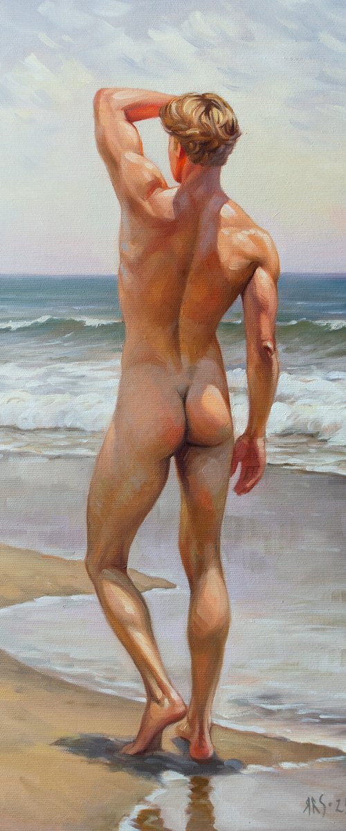 NUDE MAN BY THE SEA by Yaroslav Sobol