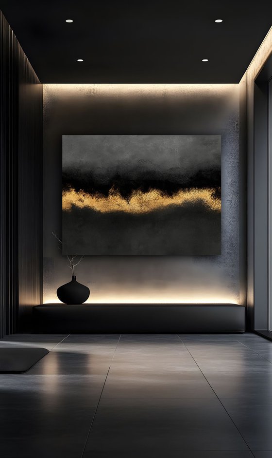 Black and Gold Abstract Citylights