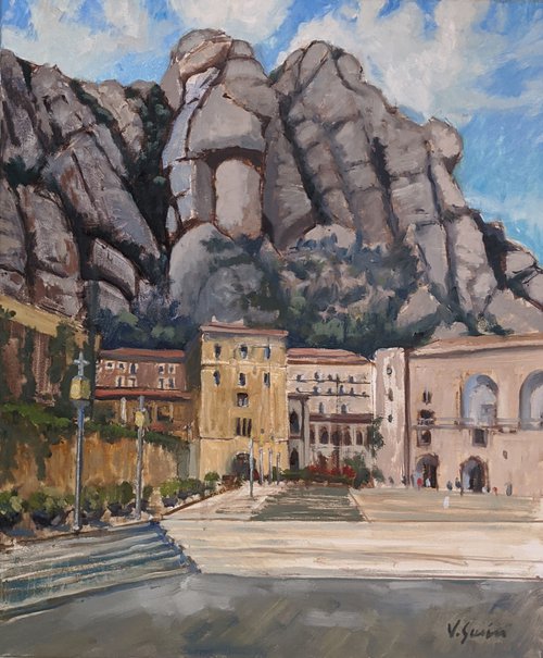 Vista del monestir de Montserrat i la roca del Sastre by Víctor Susín
