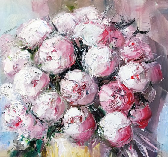 Bouquet of pink  peonies