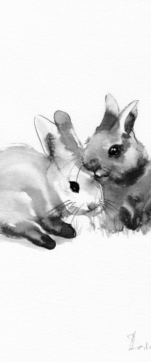 Two Bunnies by Doriana Popa