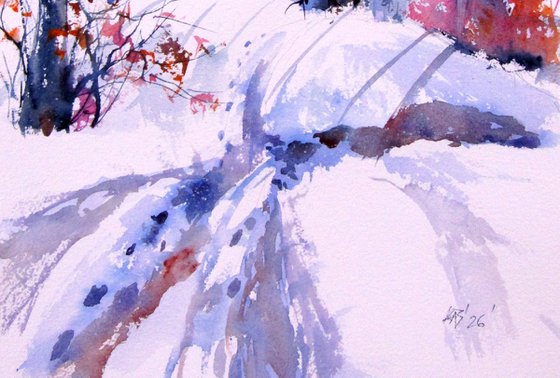 Snowy village serenity