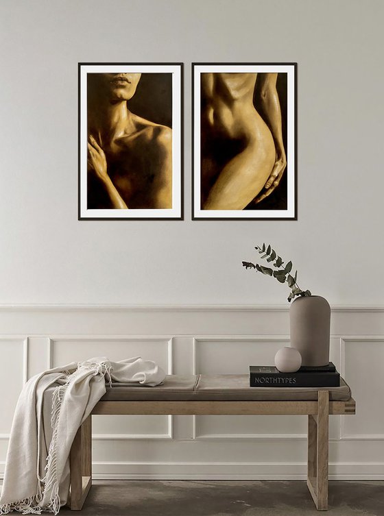 Naked Truth / Innocent Lie II - Nude Diptych